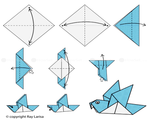 оригами голубь