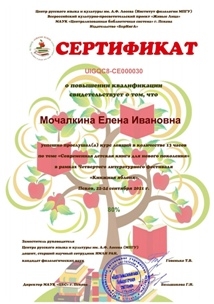 Сертификат Е.И 1